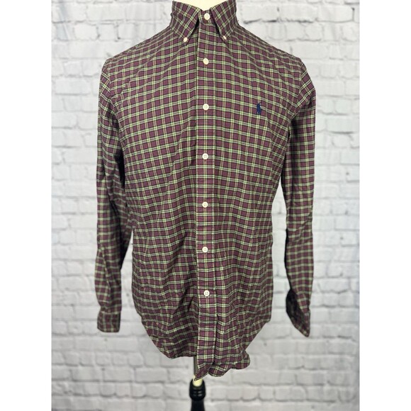 Ralph Lauren Men M Long Sleeve Button Down Oxford Light Flannel Tartan Plaid - Picture 3 of 7